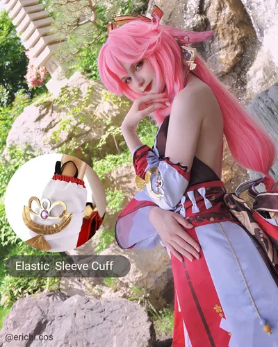 Vista 2 de Nuoqi Venti Cosplay Raiden Shogun Cosplay Yae Miko Cosplay Genshin Impact Cosplay Disfraces
