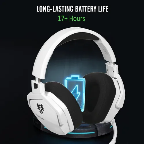 Vista 3 de Docooler G06 Auriculares inalámbricos para juegos con micrófono para PS4 PS5 PC Auriculares sobre la oreja con cancelación de ruido Batería de larga