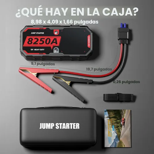 Vista 9 de 8250A Arrancador de Salto Arrancador de Puente Portátil Paquete de Batería (Hasta 10L de Gasolina / 6.5L de Diesel), 2 Bancos de Energía USB-C