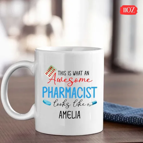Vista 4 de This Is What An Awesome Pharmacist Looks Like taza, taza de farmacéutico personalizada, taza de café farmacéutico para farmacéutico, taza