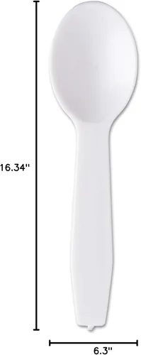 Vista 7 de AmerCareRoyal - Cucharas desechables de plástico de poliestireno sin envolver para muestras, restaurantes y catering, 3 pulgadas, color blanco