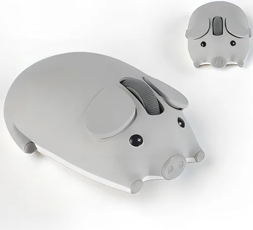 Vista 10 de Ratón inalámbrico lindo cerdo Bluetooth y USB modo dual, ratones silenciosos portátiles compactos azules divertidos