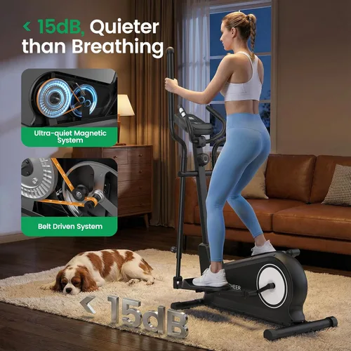 Vista 6 de ANCHEER Elliptical Exercise Machine for Home, 16 Levels, 550 lb Capacity
