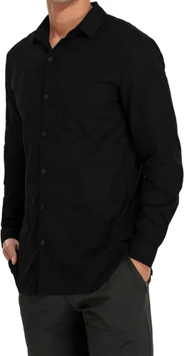 Vista 5 de Men's Guayabera Shirts Long Sleeve Button Down Shirt Linen Solid Shirt Cuban Beach Tops