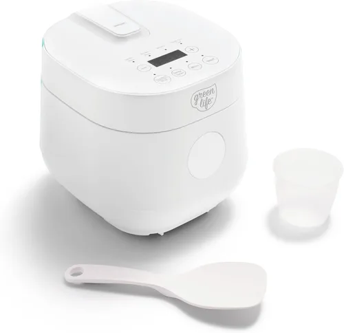 Vista 16 de GreenLife Arrocera digital, 2 tazas sin cocinar/4 tazas cocidas, olla de cerámica antiadherente extraíble sin PFAS, preajustes de un solo toque