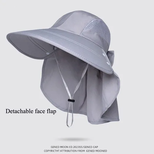 Vista 7 de KORADI Sombreros de pesca solar para mujer, ala ancha, protección UV, plegable, sombrero de verano con solapa desmontable