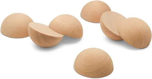Vista 11 de Bolas de madera divididas de 3 pulgadas, paquete de 3 medias bolas de madera para manualidades y coronas de bricolaje, de Woodpeckers