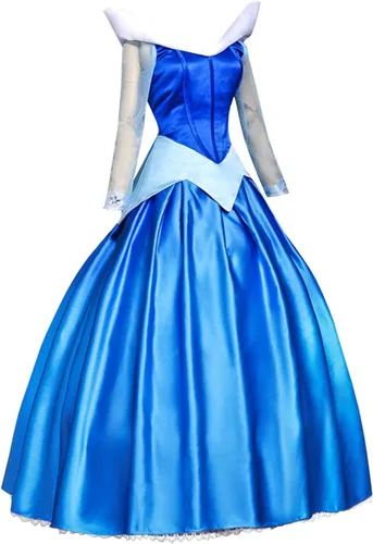 Vista 3 de Angelaicos Vestido de princesa de satén para mujer, disfraz de cosplay de Halloween