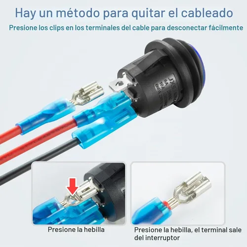 Vista 3 de Panel de interruptor marino impermeable, interruptor basculante de palanca de 4 bandas con punto redondo de 12 V CC iluminado 20 A 3 pines SPST