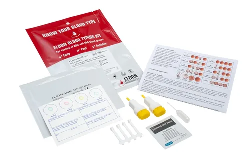 Vista 3 de Eldoncard Kit de tipificación de sangre, paquete de 2 pruebas, conozca su tipo de sangre, prueba instantánea y precisa en casa, determina los grupos