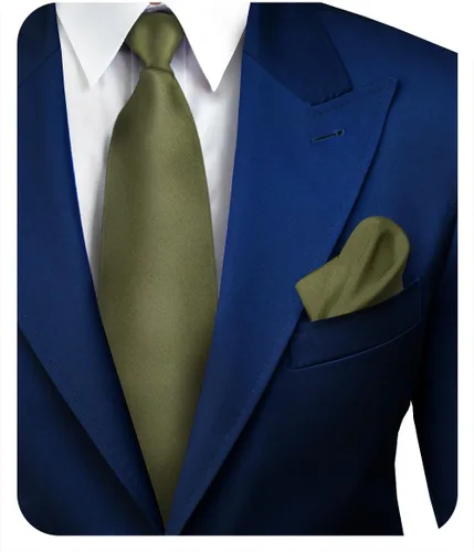 Vista 37 de Juego de corbata de satén sólido y pañuelo de bolsillo para hombre, conjunto de corbata a juego para hombre Ámbar