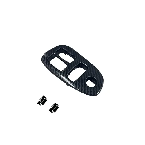 Vista 3 de 1 par de paneles de interruptor de ventana de fibra de carbono con clips compatibles con Chevy Camaro 1993-2002