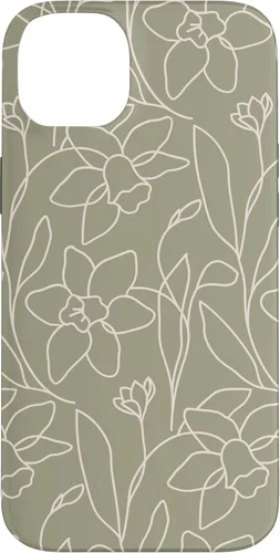 Vista 15 de Poppy Flower Line Art Modern Leaves Boho Artichoke Green Case for iPhone 17
