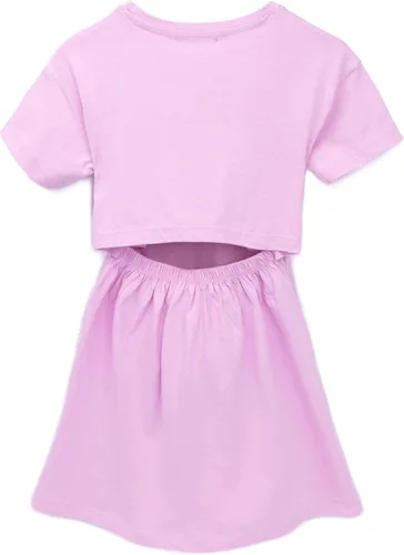 Vista 5 de Barbie Vestido para niñas, paquete de 2 unidades, color morado, teñido anudado, espalda abierta, traje de verano, Púrpura