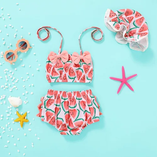 Vista 4 de Tiny Cutey Traje de baño de 2 piezas para bebé, traje de baño de 2 piezas, parte superior de bikini, parte inferior de bikini