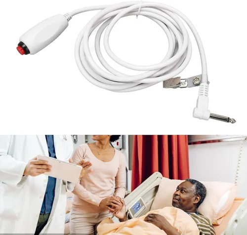 Vista 4 de Cable de empuje para estación de enfermería, cable de llamada de enfermería con clip para sábanas, cable de enchufe de teléfono de 0.250 in