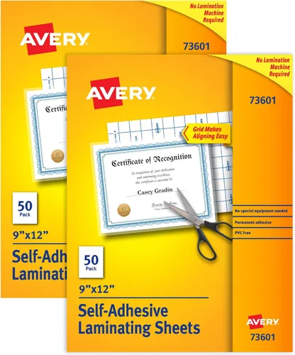 Vista 10 de Avery - Hojas de laminación autoadhesivas, 9 x 12 pulgadas, caja de 2 unidades, 73602).