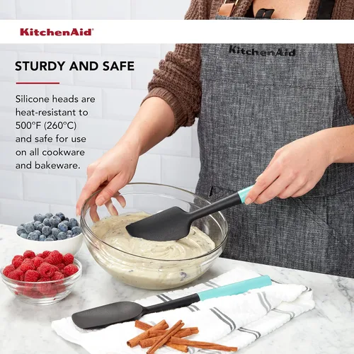 Vista 5 de KitchenAid Juego de espátulas universal, 2 piezas, Aqua Sky