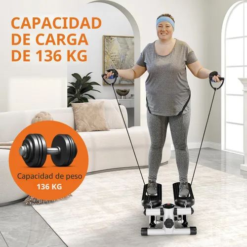 Vista 3 de Sweetcrispy Mini Steppers de Escalón con Bandas de Resistencia para Ejercicio en Casa, Máquina Stepper de Ejercicio de Giro Portátil para Sliver Pro