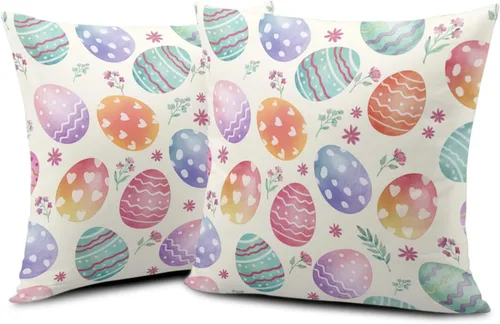 Vista 70 de Juego de 2 fundas de almohada patrióticas para exteriores, diseño de estrellas azules del 4 de julio, 16 x 16 pulgadas, fundas de almohada