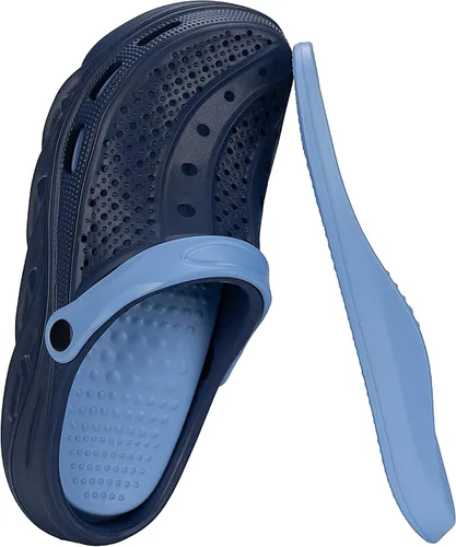 Vista 7 de Zuecos con forro de piel para mujer y hombre, pantuflas cálidas y mullidas, zapatos de jardín de invierno, sandalias para interiores y exteriores