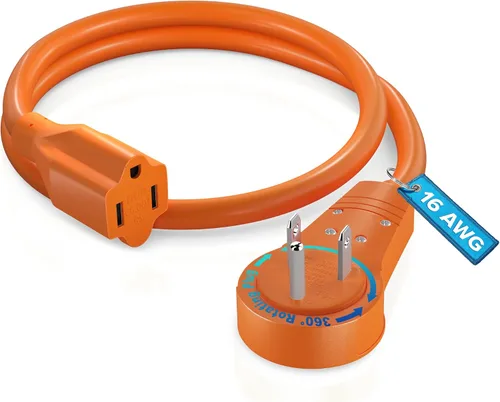 Vista 13 de Maximm Cable de extensión de enchufe plano giratorio de 360° de 0.5 pies, cable de alimentación de 3 clavijas, cable de alimentación de 16 Awg