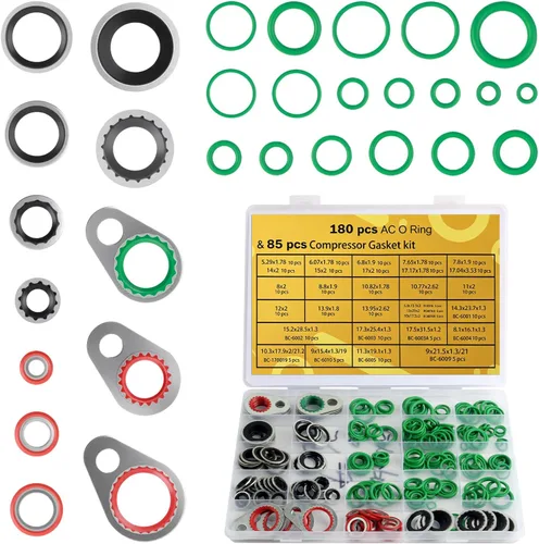 Vista 9 de Kit de juntas tóricas de CA de 195 piezas, incluye juntas/juntas tóricas, kit de sellado de CA para automóvil con múltiples especificaciones