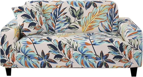 Vista 6 de HOOBUY Funda de sofá estampada, Funda elástica para sillón, funda de sofá biplaza con patrones para sillón con cojines de 2 plazas, Juego de sofá Bd