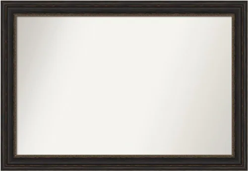 Vista 256 de Amanti Art Espejo de pared personalizado no biselado (25 x 25 pulgadas), marco de bronce acentuado, varios tamaños personalizados, espejo de baño