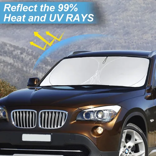 Vista 2 de Para BMW X1 E84 Parasol para parabrisas de coche, protector de visera de sol, bloqueador de rayos UV, reflectante de calor, cubierta de ventana