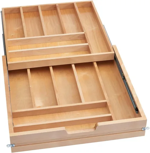 Vista 12 de REV-A-Shelf Sistema de cajones de repuesto de dos niveles con base de madera (sin toboganes)