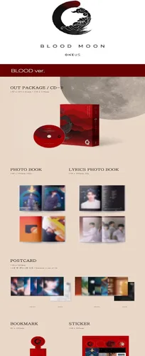 Vista 3 de ONEUS BLOOD MOON 6th Mini Album 3 Version SET CD+1p Poster+PhotoBook+PhotoCard+Message PhotoCard SET+Tracking Kpop Sealed