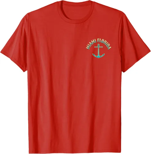 Vista 54 de Camiseta con diseño de pesca en la parte delantera y trasera de Miami Florida USA, Negro