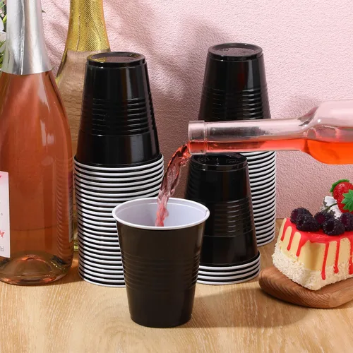 Vista 5 de Pickmesh Paquete de 50 Vasos de Plástico de 12 oz Vasos Desechables de Navidad a Granel para el Día de Año Nuevo, Bodas, Cumpleaños, Baby Shower
