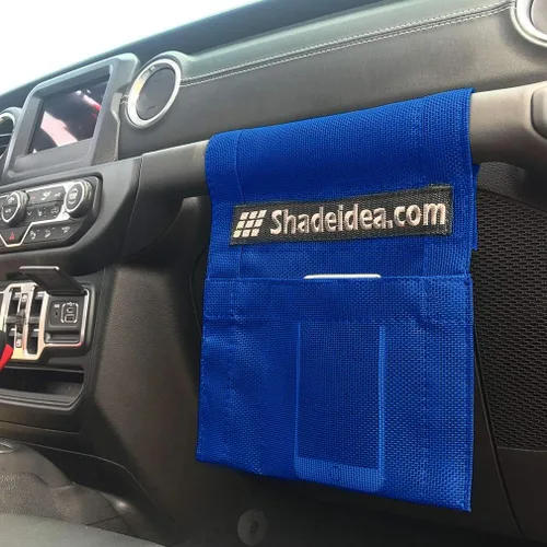Vista 6 de Shadeidea - Parasol para capota de automóvil, parte delantera, funda de malla de color azul, bloqueador ultravioleta con bolsa de transporte