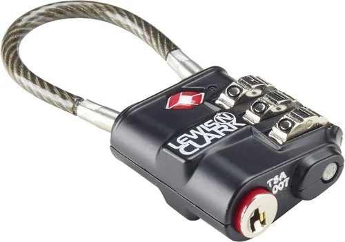 Vista 3 de Lewis N Clark Travelsentry Indicador de 3 esferas, Negro -, Cable resistente