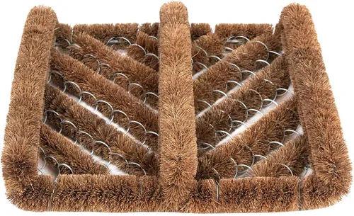 Vista 5 de NINAMAR - Alfombrilla para puerta con raspador de botas de coco natural - 13 x 12 pulgadas