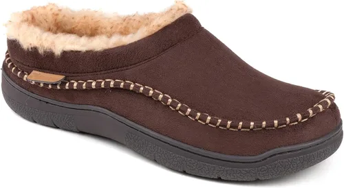 Vista 5 de Zigzagger - Pantuflas tipo mocasín para hombre, para interiores y exteriores, pantuflas cálidas, cómodas, mullidas y anchas