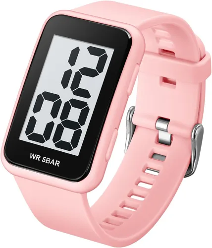Vista 12 de Reloj digital para hombre, pantalla grande, relojes impermeables Todo negro