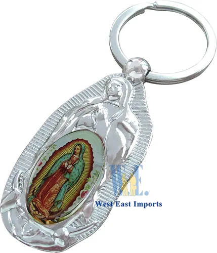 Vista 7 de Nuestra Señora de Guadalupe Bautismo Llavero Favores (12 PCS) Recuerdos De Mi Bautizo Primera Comunión Nuestra Virgen De Guadalupe Llaveros, plateado