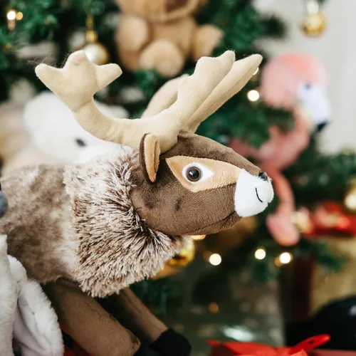 Vista 3 de The Petting Zoo - Muñeco de renos de peluche, regalos para niños, animales del zoológico Wild Onez, juguete de peluche Zoologee de reno de 12
