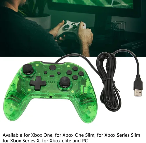 Vista 2 de Diyeeni Wired Controller for Xbox, RGB Game Controller with Dual Vibration, for Xbox One for Xbox One Slim for Xbox Series Slim for Xbox Series X