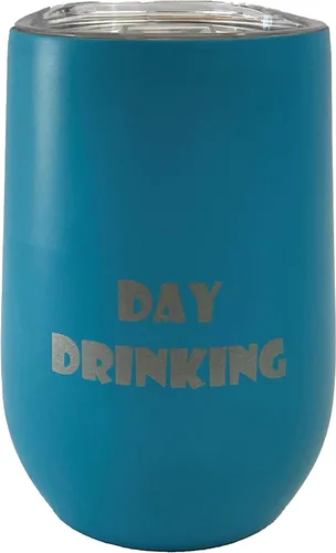 Vista 2 de Happy Hour Vaso de acero inoxidable con aislamiento de doble pared de 16 onzas, juego de 4 refranes caprichosos surtidos, (14200)