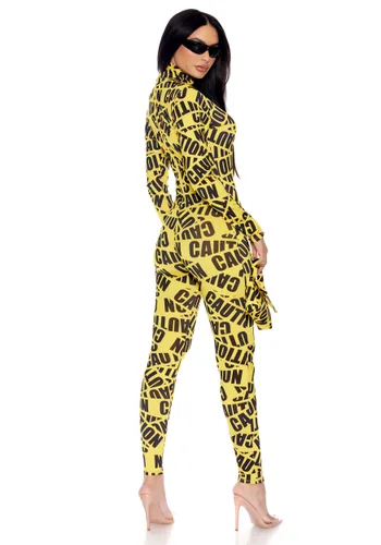 Vista 2 de Disfraz Sexy de Cinta de Precaución para Mujer Multicolor