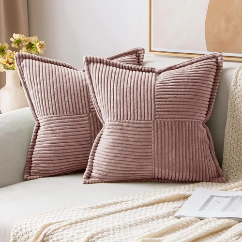 Vista 56 de MIULEE - Juego de 2 fundas de almohada beige de 12 x 12 pulgadas con entretejido, fundas de almohada a rayas bohemias supersuaves con textura