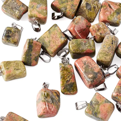 Vista 23 de Beadthoven - 24 dijes de piedras preciosas irregulares naturales, piedras curativas mixtas, chakras, reiki, pepita, piedras preciosas para hacer