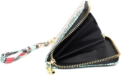 Vista 51 de Cartera de mano para mujer, estilo bohemio, con RFID, elegante, espaciosa con correa para viajes, capacidad para tarjetas, teléfono, dinero