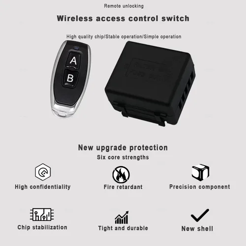 Vista 4 de Interruptor de relé inalámbrico, interruptor de control remoto de 12 V con 1 transmisor, 433 Mhz universal inalámbrico EV1527 código de aprendizaje