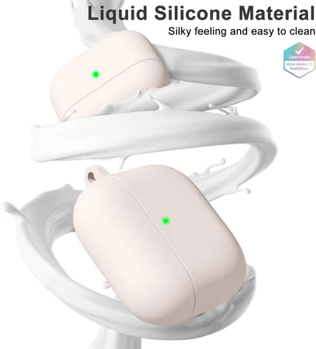 Vista 3 de Oakxco Funda de silicona para Airpods 3, bonita funda rígida femenina para Airpods de 3ª generación con llavero, gel de goma colorido suave de TPU