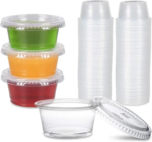Vista 9 de FULING Paquete de 48 recipientes de plástico de 16 onzas con tapas, recipientes desechables para almacenamiento de alimentos, recipientes